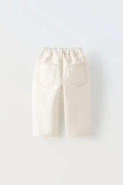 Niños ZARA 1½ - 6 Años·Pantalones|1½ - 6 Años·Pantalones / Leggings<PANTALÓN SARGA PINZAS PESPUNTES