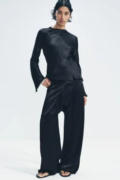 Online PANTALÓN SATINADO ASIMÉTRICO ZW COLLECTION Mujer Pantalones