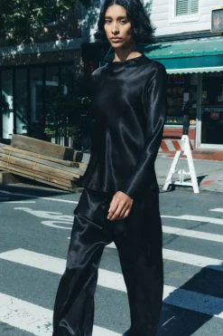 Online PANTALÓN SATINADO ASIMÉTRICO ZW COLLECTION Mujer Pantalones