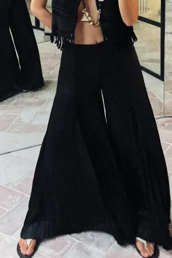 Discount PANTALÓN SATINADO EFECTO ARRUGADO Mujer Pantalones