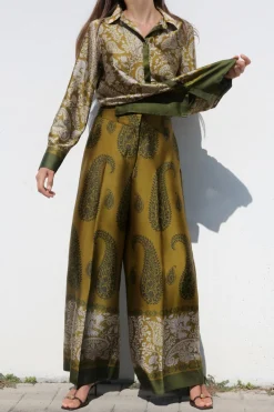 Fashion PANTALÓN SATINADO ESTAMPADO Mujer Pantalones