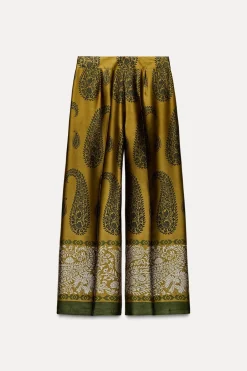 Fashion PANTALÓN SATINADO ESTAMPADO Mujer Pantalones