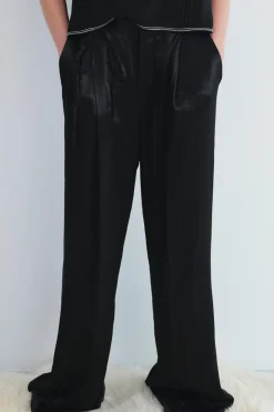 Fashion PANTALÓN SATINADO LAZO ZW COLLECTION Mujer Pantalones