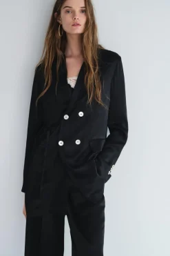 Fashion PANTALÓN SATINADO LAZO ZW COLLECTION Mujer Pantalones