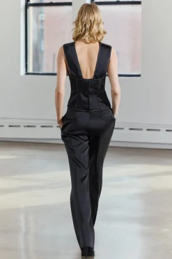 New PANTALÓN SATINADO PESPUNTES ZW COLLECTION Mujer Pantalones