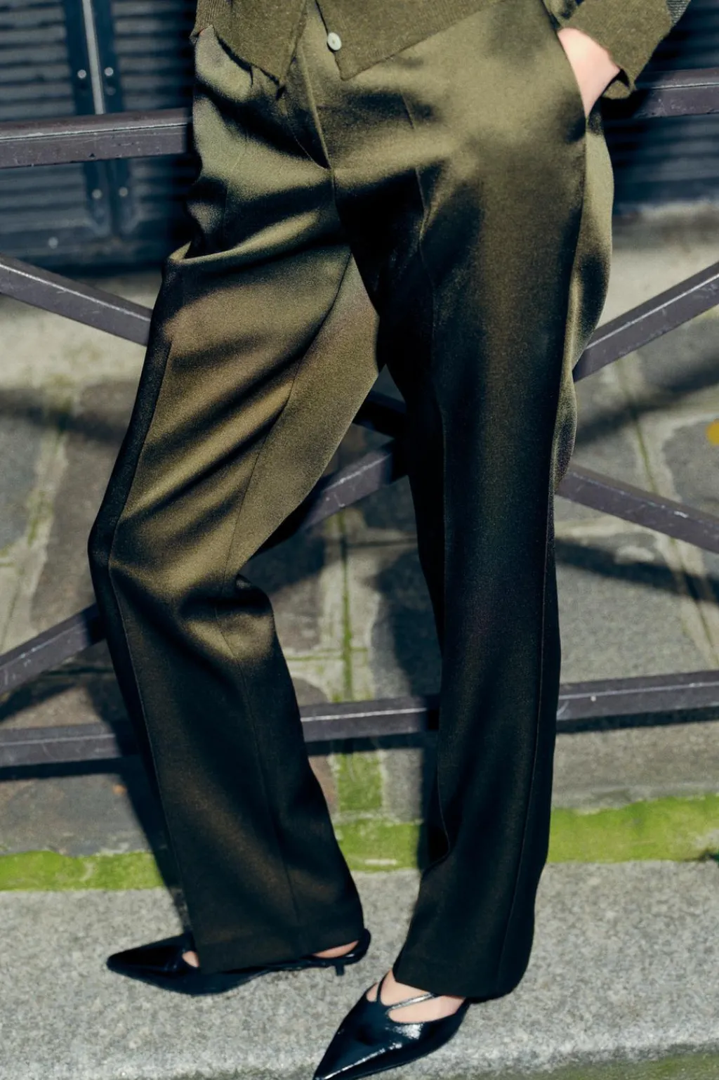 Fashion PANTALÓN SATINADO TIRO ALTO Mujer Pantalones