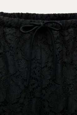 New PANTALÓN SEMITRANSPARENTE ENCAJE Mujer Pantalones