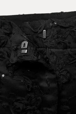 New PANTALÓN SEMITRANSPARENTE ESTRUCTURA LENTEJUELAS Mujer Pantalones