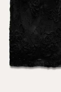 New PANTALÓN SEMITRANSPARENTE ESTRUCTURA LENTEJUELAS Mujer Pantalones