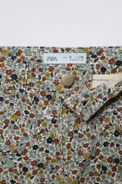 Niños ZARA 6 - 14 Años·Pantalones|6 - 14 Años·Total Look<PANTALÓN STRAIGHT MICROPANA FLORES