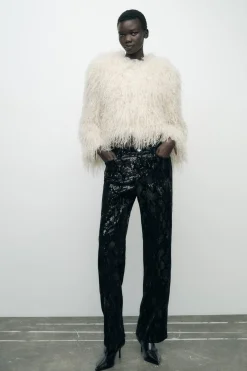 Outlet PANTALÓN TERCIOPELO LENTEJUELAS Mujer Pantalones