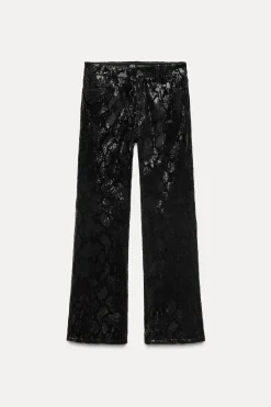 Outlet PANTALÓN TERCIOPELO LENTEJUELAS Mujer Pantalones