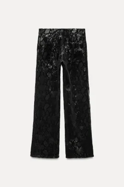 Outlet PANTALÓN TERCIOPELO LENTEJUELAS Mujer Pantalones