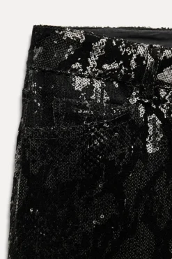 Outlet PANTALÓN TERCIOPELO LENTEJUELAS Mujer Pantalones