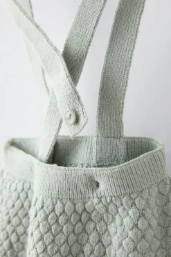 Niños ZARA 0 - 6 Meses·Punto|0 - 6 Meses·Leggings / Polainas<PANTALÓN TIRANTES CON LANA