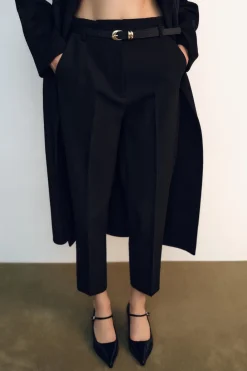 Fashion PANTALÓN TIRO ALTO CINTURÓN Mujer Pantalones