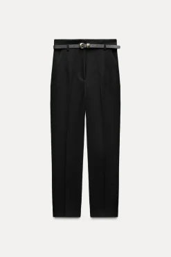 Fashion PANTALÓN TIRO ALTO CINTURÓN Mujer Pantalones