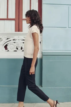 Sale PANTALÓN TIRO ALTO RAYA DIPLÓMATICA Mujer Pantalones