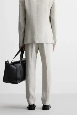 Best PANTALÓN TRAJE 100% LINO Hombre Pantalones