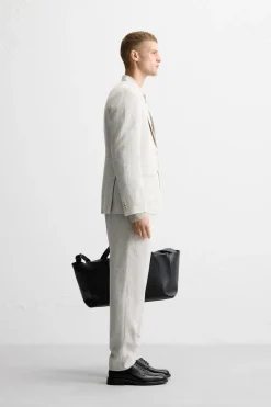 Best PANTALÓN TRAJE 100% LINO Hombre Pantalones