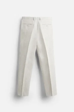 Best PANTALÓN TRAJE 100% LINO Hombre Pantalones