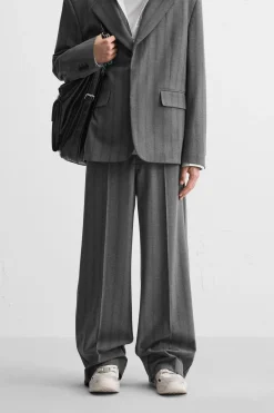 Discount PANTALÓN WIDE FIT TRAJE RAYAS Hombre Pantalones