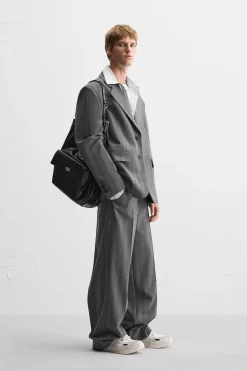 Discount PANTALÓN WIDE FIT TRAJE RAYAS Hombre Pantalones