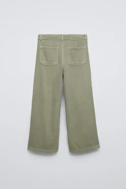 Niños ZARA 6 - 14 Años·Pantalones<PANTALÓN WIDE LEG BORDADOS PERLAS