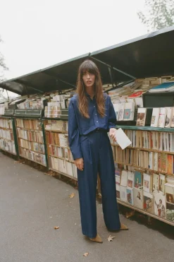 New PANTALÓN WIDE LEG CINTURÓN Mujer Jeans|Pantalones