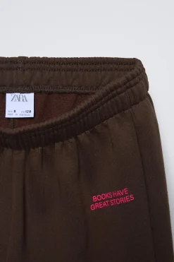 Niños ZARA 6 - 14 Años·Pantalones|6 - 14 Años·Deporte / Jogging<PANTALÓN WIDE LEG FELPA FORRADO