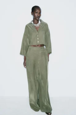 Best PANTALÓN WIDE LEG FLUIDO Mujer Pantalones