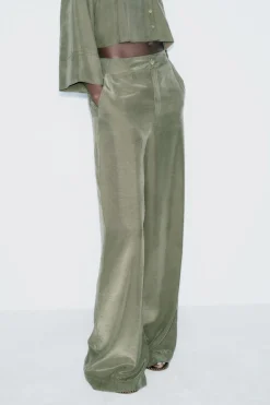 Best PANTALÓN WIDE LEG FLUIDO Mujer Pantalones