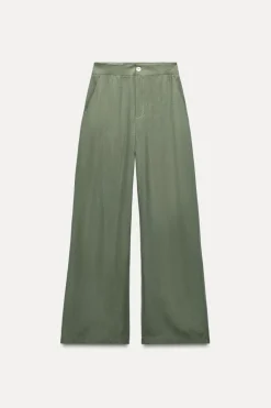 Best PANTALÓN WIDE LEG FLUIDO Mujer Pantalones