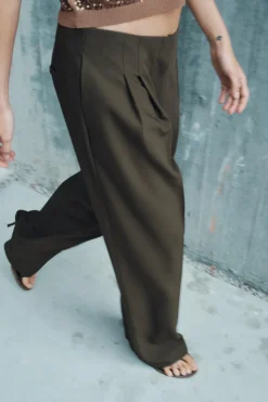 Online PANTALÓN WIDE LEG PINZAS Mujer Pantalones