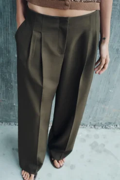 Online PANTALÓN WIDE LEG PINZAS Mujer Pantalones