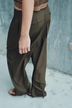 Online PANTALÓN WIDE LEG PINZAS Mujer Pantalones