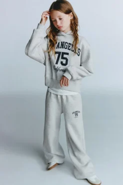 Niños ZARA 6 - 14 Años·Pantalones|6 - 14 Años·Deporte / Jogging<PANTALÓN WIDE LEG TEXTO