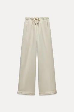 Discount PANTALÓN WIDE LEG TEXTURA Mujer Pantalones