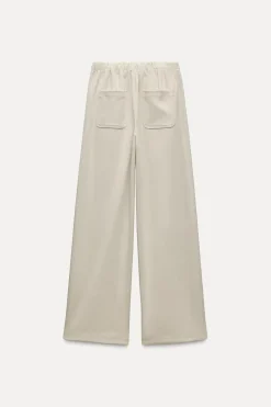 Discount PANTALÓN WIDE LEG TEXTURA Mujer Pantalones