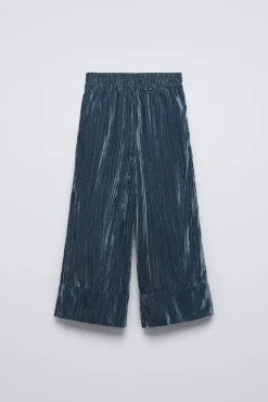 Niños ZARA 6 - 14 Años·Pantalones<PANTALÓN WIDE LEG VELVET