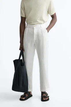 Hot PANTALON 100% LINO Hombre Pantalones