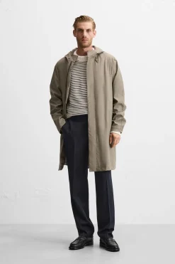 Discount PARKA ENGOMADA CAPUCHA Hombre Cazadoras|Abrigos / Gabardinas