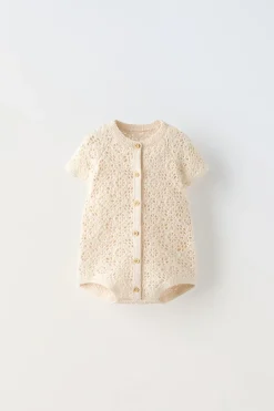 Niños ZARA 6 - 18 Meses·Punto|6 - 18 Meses·Vestidos / Monos<PELELE CROCHET BOTONES