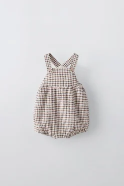 Niños ZARA 6 - 18 Meses·Vestidos / Monos<PELELE CUADRITOS