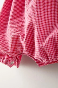 Niños ZARA 6 - 18 Meses·Vestidos / Monos<PELELE CUADRO VICHY VOLANTES