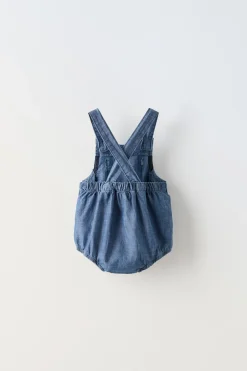 Niños ZARA 6 - 18 Meses·Vestidos / Monos<PELELE DENIM FLUIDO