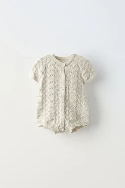 Niños ZARA 0 - 6 Meses·Punto|6 - 18 Meses·Conjuntos<PELELE PUNTO CALADO