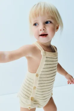 Niños ZARA 0 - 6 Meses·Punto|6 - 18 Meses·Punto<PELELE PUNTO RAYAS BOTONES