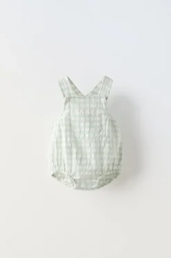 Niños ZARA 6 - 18 Meses·Vestidos / Monos<PELELE VICHY TEXTURA