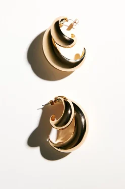 Sale PENDIENTES MEDIO ARO DOBLE Mujer Accesorios / Bisuteria